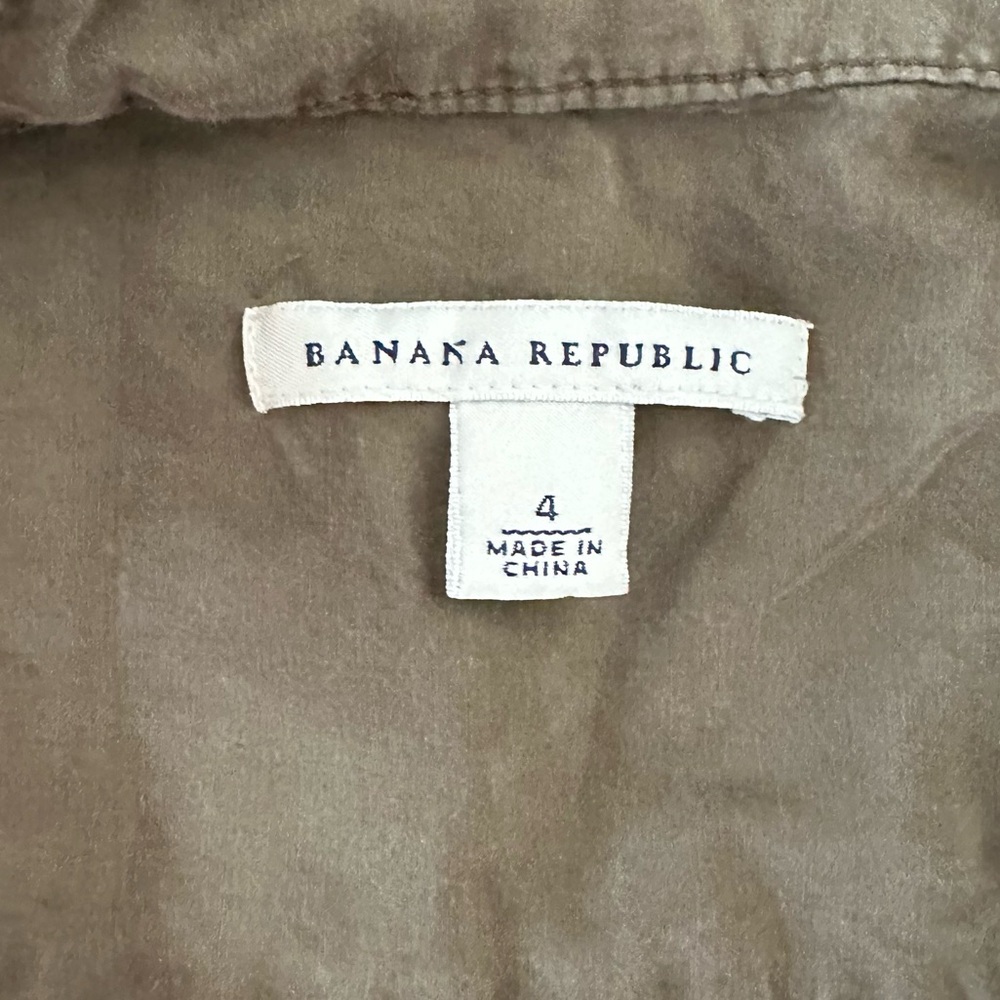 Banana Republic silk blend olive green empire waist button front dress - Picture 5 of 15